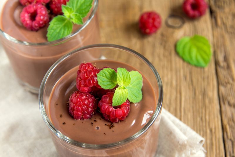 Mousse de ciocolata cu zmeura
