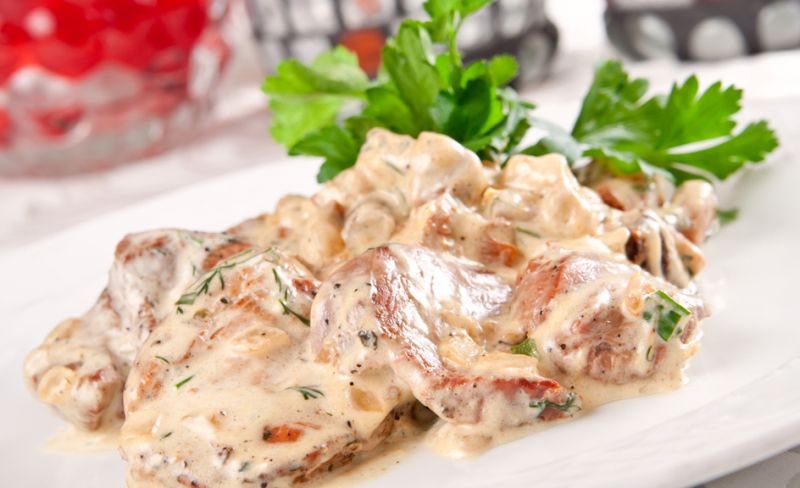 Porc cu sos cremos de praz